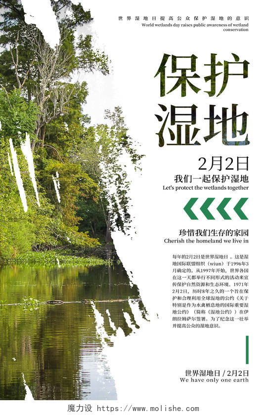 绿色环保世界湿地日宣传海报